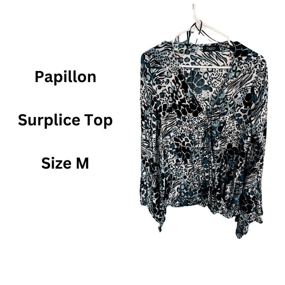 Papillon Surplise French Front Tuck Blouse With Bohemian Sleeves